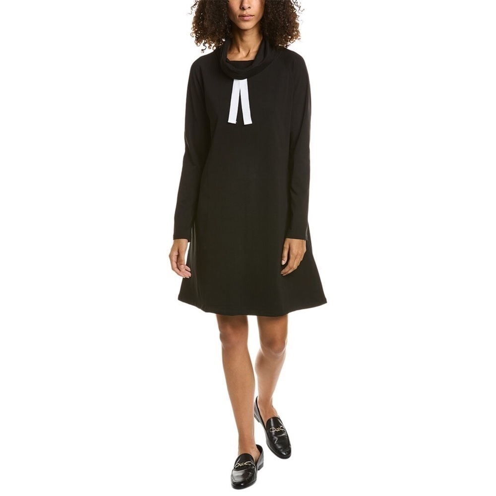 Duffield Lane Black Funnel Neck Emmerson Sweatshirt Dress